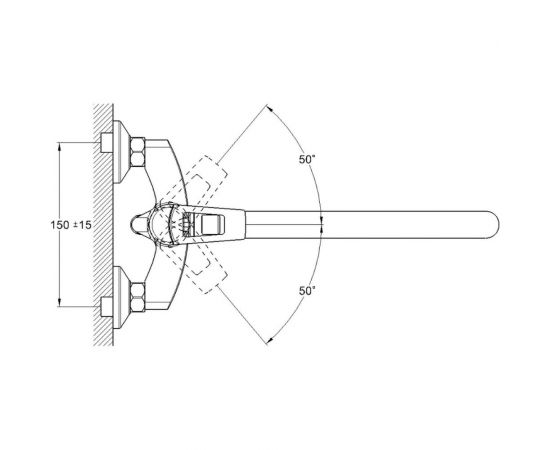 Смеситель для ванны и душа G-lauf с поворотным изливом 32 см и душевой лейкой, хром LWF7-A113 – изображение 2