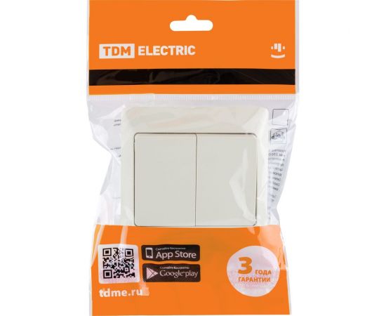 Выключатель TDM Ильмень 2 кл. 10А слоновая кость SQ1823-0102 – изображение 2