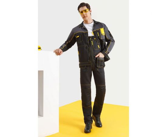 Костюм СОЮЗСПЕЦОДЕЖДА Профессионал-2 GEN черный/графит/желтый, р. 52-54 рост 170-176 2000000096636 – изображение 5