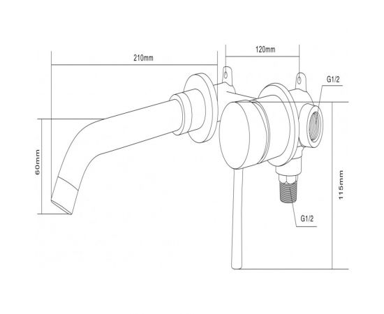 Встроенный смеситель для раковины Swedbe Platta комплект 5502 – изображение 2