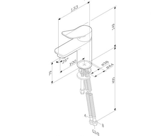 Смеситель для умывальника AM.PM, X-Joy, белый, F85A02133 – изображение 2