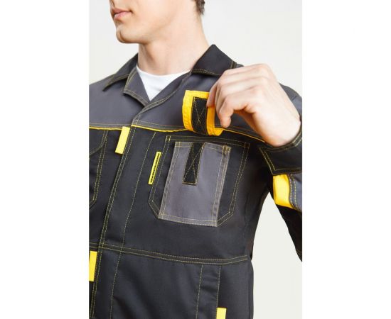 Костюм СОЮЗСПЕЦОДЕЖДА Профессионал-2 GEN черный/графит/желтый, р. 52-54 рост 170-176 2000000096636 – изображение 4