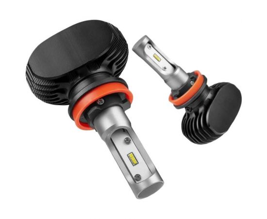 Светодиодные лампы LED для авто LEDZILLA S1 H8 H9 H11 25Вт 12В лампочки для автомобилей в фары ДХО птф лед, комплект 2шт S1-H11 