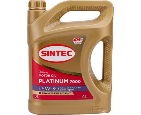 Моторное синтетическое масло Sintec PLATINUM SAE 5W-30 API SN, ILSAC GF-5, 4 л 801973 
