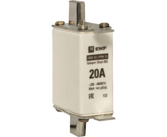 Плавкая вставка EKF ППН-33 100/20А габарит 00С fus-33/100/20 