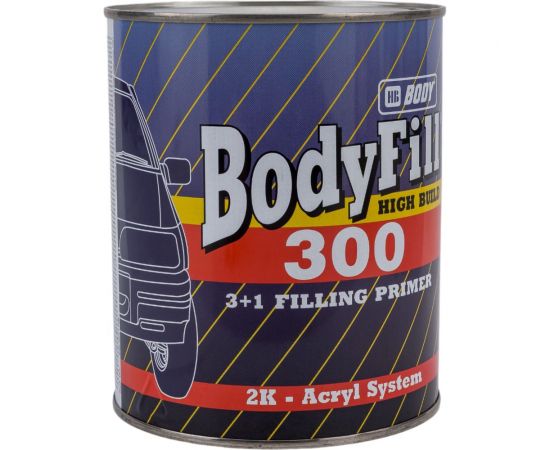 Грунт-наполнитель HB BODY 300 3+1 2К сер. 1л 3000700001 