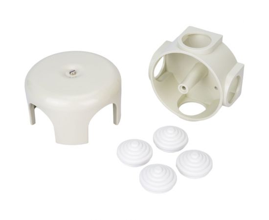 Распределительная коробка Bironi 78мм, пластик, цвет Слоновая кость (4 кабельных ввода в комплекте) B1-521-211-K 