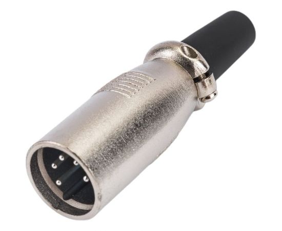 Разъем XLR 5P штекер Pro Legend металл на кабель с хомутом 70мм, PL2188 