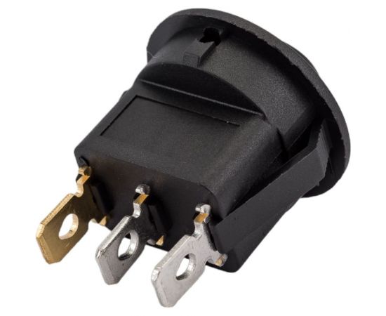 Круглая клавиша Nord-Yada 12V 20А черная с синей LED подсветкой (3контакта) ON-OFF (2шт в упаковке) 905477 