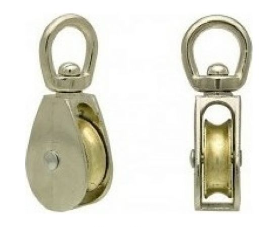 Одинарный блок Bohrer металл. никель, 1 1/4"" 30 мм, под трос 8 мм, 1 шт. BOM-1 1/4 