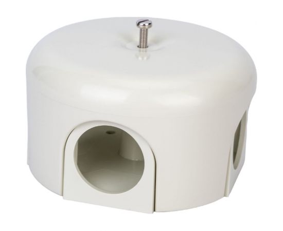 Распределительная коробка Bironi 78мм, пластик, цвет Слоновая кость (4 кабельных ввода в комплекте) B1-521-211-K – изображение 3