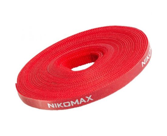 Стяжка-липучка NIKOMAX нарезаемая, в рулоне 5 м, ширина 15 мм, красная NMC-CTV05M-15-RL-RD – изображение 5