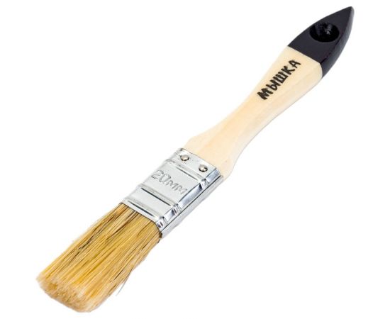 Плоская кисть 888 натуральная щетина 3/4 - 20 мм * 10 мм Сказка 0126000 – изображение 5