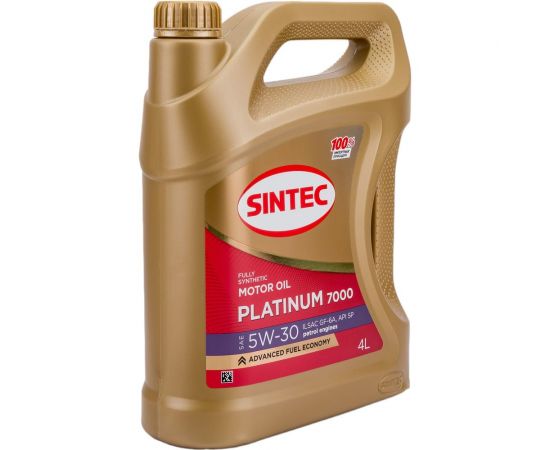 Моторное синтетическое масло Sintec PLATINUM SAE 5W-30 API SN, ILSAC GF-5, 4 л 801973 – изображение 4