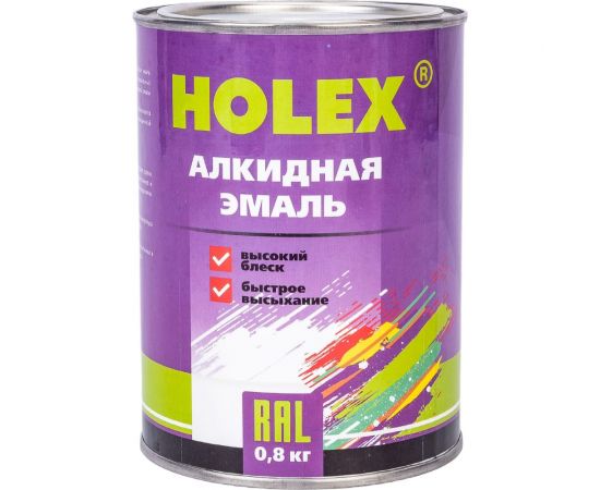 Алкидная автоэмаль Holex 9010 RAL чистый белый, 0.8 кг HAS-380730 – изображение 3