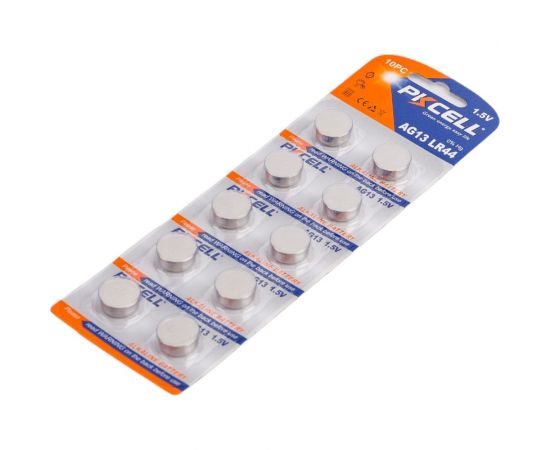 Щелочной/алкалиновый элемент питания PKCELL тип - LR44AG13 10 шт в блистере AG13-10B – изображение 3