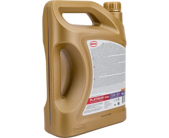 Моторное синтетическое масло Sintec PLATINUM SAE 5W-30 API SN, ILSAC GF-5, 4 л 801973 – изображение 3