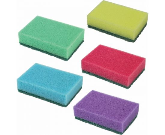 Бытовые губки ОФИСМАГ Maxi, 27x96x64 мм, комплект 10 шт, поролон/абразив, для посуды/уборки К0012, 601553 – изображение 7