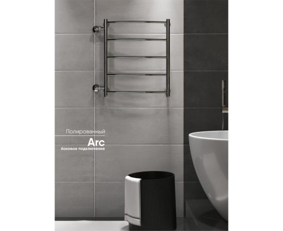 Полотенцесушитель INDIGO Arc 1"" - 1/2 60/50, м/о 50 см, боковое подключение LASW60-50-б/п-50 – изображение 4