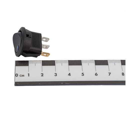 Круглая клавиша Nord-Yada 12V 20А черная с синей LED подсветкой (3контакта) ON-OFF (2шт в упаковке) 905477 – изображение 5