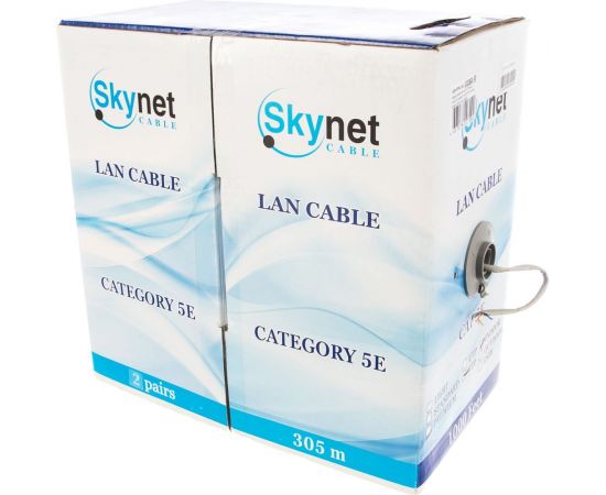 Кабель SkyNet Premium FTP indoor 2x2x0,51, медный, FLUKE TEST, кат.5e, однож., 305 м, box, серый CSP-FTP-2-CU – изображение 2
