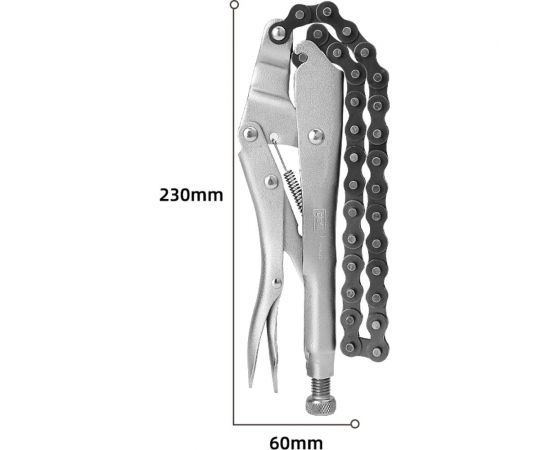 Цепные зажимные клещи DELI dl20018 с фиксатором, 230мм, длина цепи 450мм, регулировочный винт 112000 – изображение 2