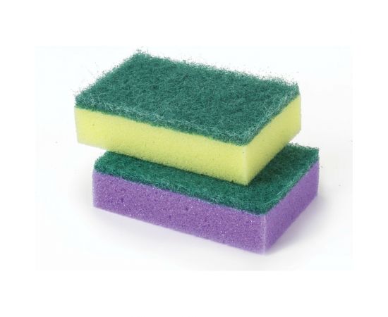 Бытовые губки ОФИСМАГ Maxi, 27x96x64 мм, комплект 10 шт, поролон/абразив, для посуды/уборки К0012, 601553 – изображение 5
