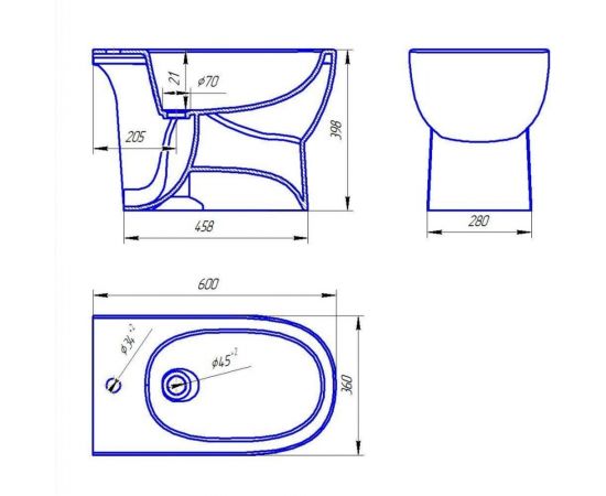 Биде Sanita Luxe Art/Best в комплекте с креплением КТУ ARTSLBI01 00029288 – изображение 2