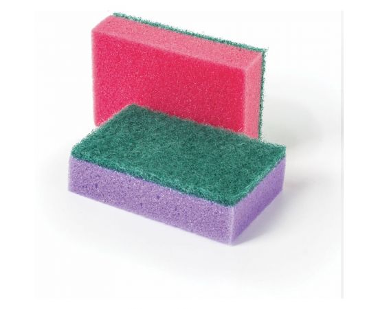 Бытовые губки ОФИСМАГ Maxi, 27x96x64 мм, комплект 10 шт, поролон/абразив, для посуды/уборки К0012, 601553 – изображение 4