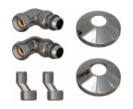 Комплект подключения для полотенцесушителя Point 3/4x1/2 гш со сгоном, хром PN93412 