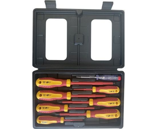 Набор изолированных отверток BIST в пластиковом футляре 8 шт, Cr-V, VDE, SL 0.5x3.0x75 BWD541B 