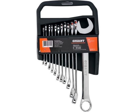 Набор комбинированных ключей Gigant 6 - 22 мм, 12 шт., полированный хром GDWSP-12 