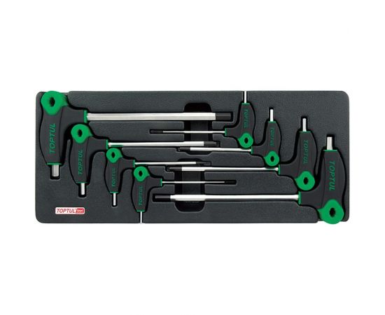 Набор шестигранных отверток TOPTUL с L-образной ручкой, 2-10 мм, 8 предметов, в ложементе GAAT0814 