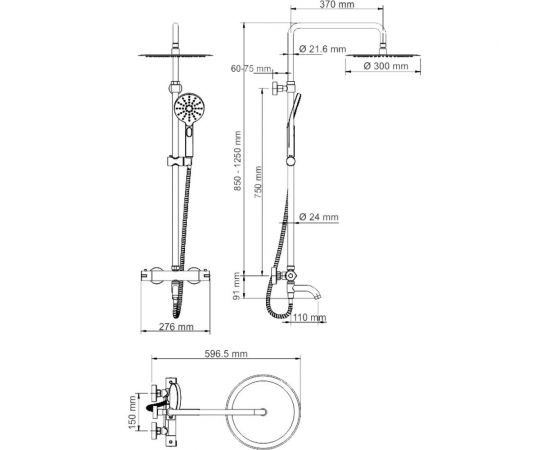 Душевой комплект с термостатическим смесителем WasserKRAFT Thermo A18801 – изображение 2