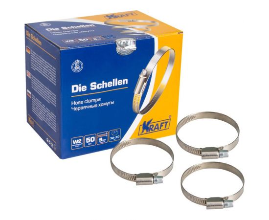 Хомут KRAFT 32-50 мм, нержавеющая сталь, уп. 50 шт. KT 880407 – изображение 5