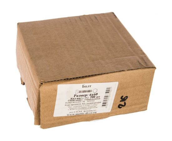 Болт с шестигранной головкой Метизный двор 6x60 DIN 933, 200 шт. 4607159065001 – изображение 2