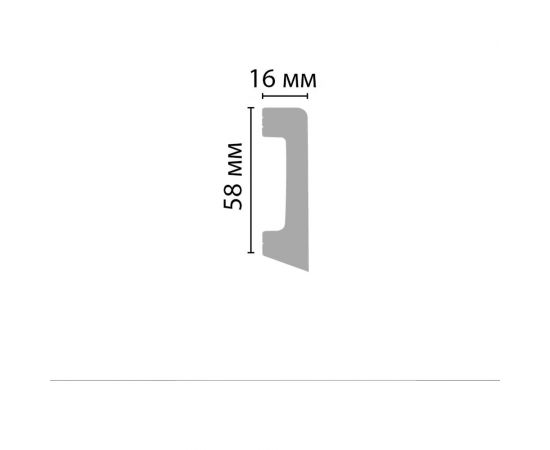 Плинтус напольный Decomaster D234-115ДМ 58x16x2400 мм белый матовый D234-115 ДМ – изображение 3