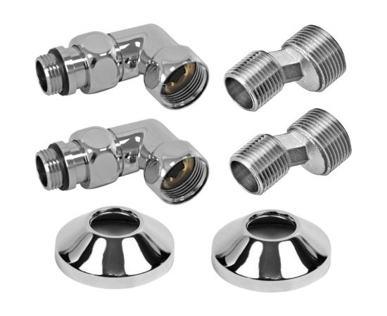 Комплект подключения для полотенцесушителя Point 3/4x1/2 гш со сгоном, хром PN93412 – изображение 2