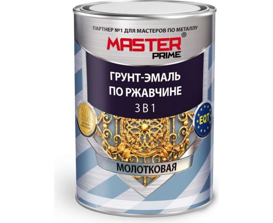 Грунт-эмаль по ржавчине MASTER PRIME 3 в 1 молотковая, шоколадный, 0.9 л 4300005026 – изображение 3