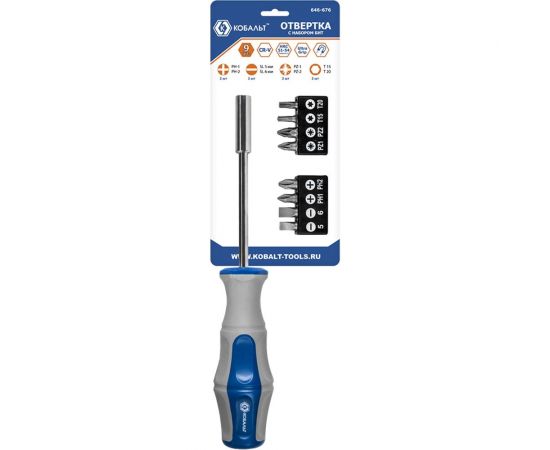 Отверточная рукоятка Ultra Grip с набором бит КОБАЛЬТ 646-676 – изображение 4