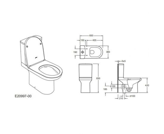 Напольный унитаз Jacob Delafon в комплекте с бачком, тонким сиденьем, креплениями E20997-00 00000087089 – изображение 2