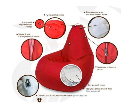 Кресло-мешок Mypuff Груша Василек, размер Компакт, оксфорд bm_171 – изображение 5