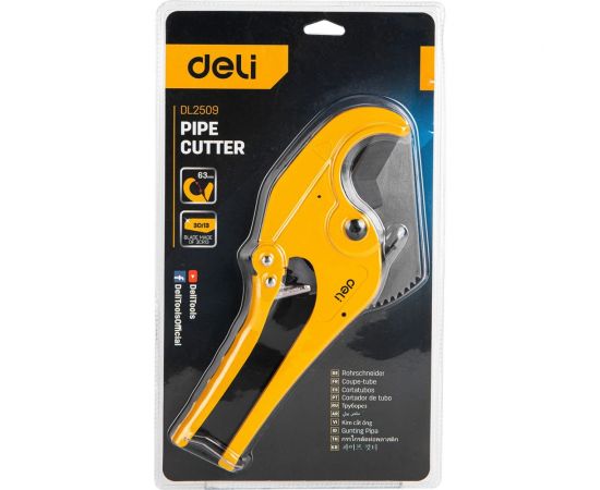 Труборез DELI dl2509 для пластиковых труб 63 мм, сталь 3cr13, рукоять из алюминиевого сплава, храповой механизм 118720 – изображение 7