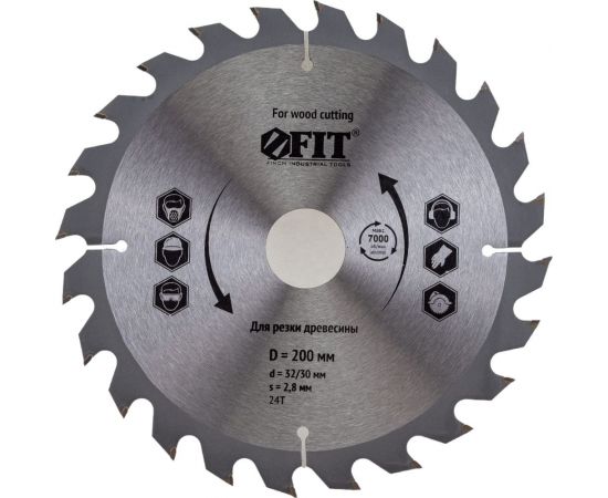 Диск пильный по дереву (200х32 мм; 24Т) для циркулярных пил Fit 37748 