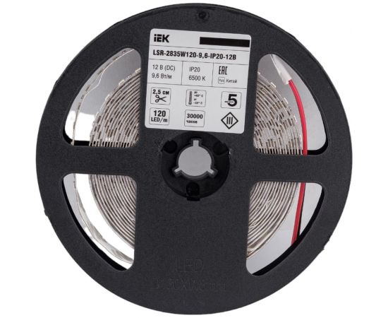 Лента IEK LED 5м LSR-2835W120-9, 6-IP20-12В LSR1-2-120-20-3-05 