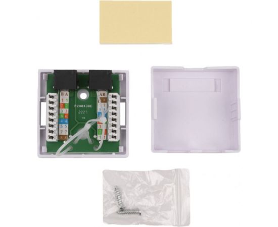 Двойная неэкранированная компьютерная розетка WRline WR-WS-8P8C-C5E-2 RJ-45, категория 5e внешняя, Dual IDC, цвет белый 505216 – изображение 3