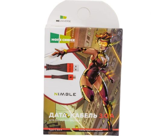 Дата-кабель More Choice Smart USB 3.0A для Type-C нейлон 1м K41Sarb – изображение 5