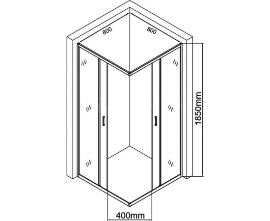 Душевое ограждение Aquanet SE-800S квадрат 80x80x185 00270064 – изображение 2