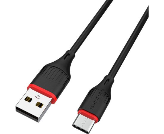 USB-кабель Borofone BX17 Enjoy AM-Type-C 1 метр, 3A, ПВХ, черный 23752-BX17tBK – изображение 4