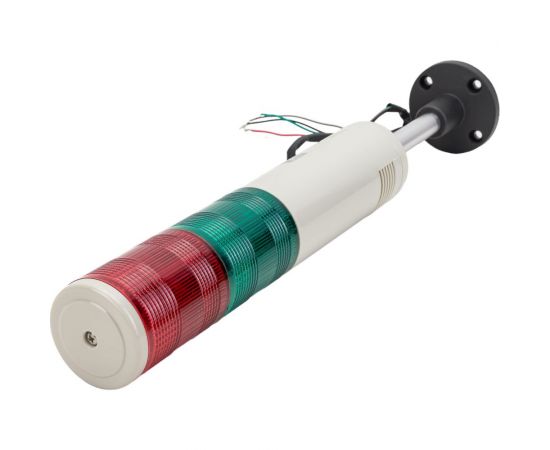 Светосигнальная колонна INNOCONT d=56мм, светодиод, стойка 70мм, основание d=70мм, постоянное свечение, зуммер, цвет: красный, зеленый, 24VDC, IP50, кабель 0,5м TL56B-024-RG – изображение 5